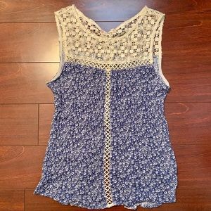 Altar’d State Blue and cream tank